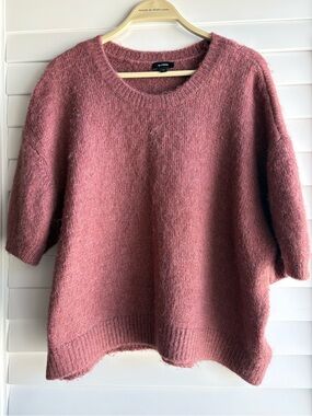 Express Dusty Rose Crewneck Mohair-Blend Sweater